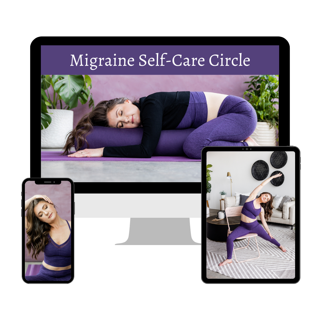 Migraine Self-Care Circle Computer Mockup